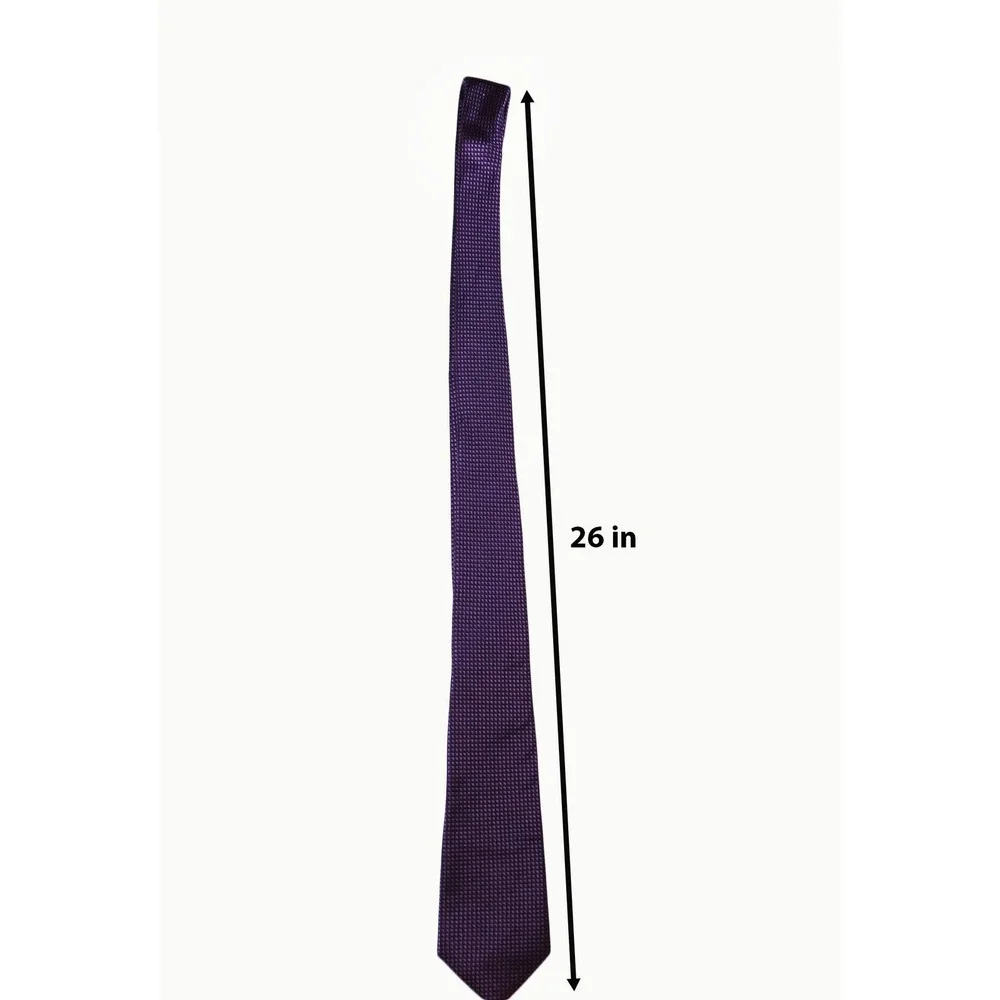 Class Club Gold Label Boys Purple Micro Check Formal Necktie 26 Inch